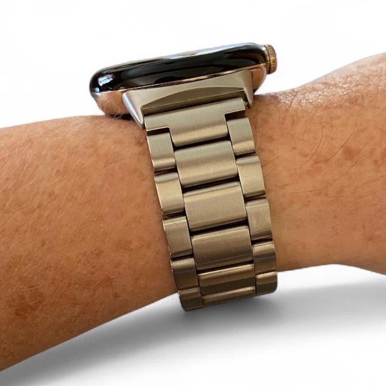 Stainless Steel 3-Link Watchband Compatible with Google Pixel, 20mm / Silver, Gold, Black, Rose Gold Silver