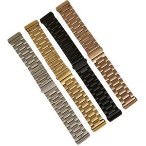 Stainless Steel 3 Link Watchband For Fitbit Versa Watch: Silver, Gold, Black, Rose Gold image 7