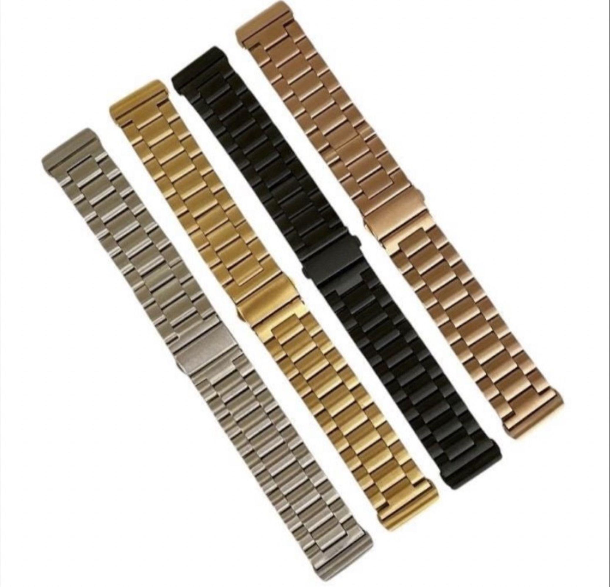 Stainless Steel Link Bracelet For Fitbit Versa 3, Sense, Versa 4, Sense 2 – 20/22mm Metal Band