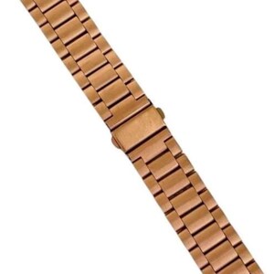 Stainless Steel 3 Link Watchband For Fitbit Versa Watch: Silver, Gold, Black, Rose Gold image 11