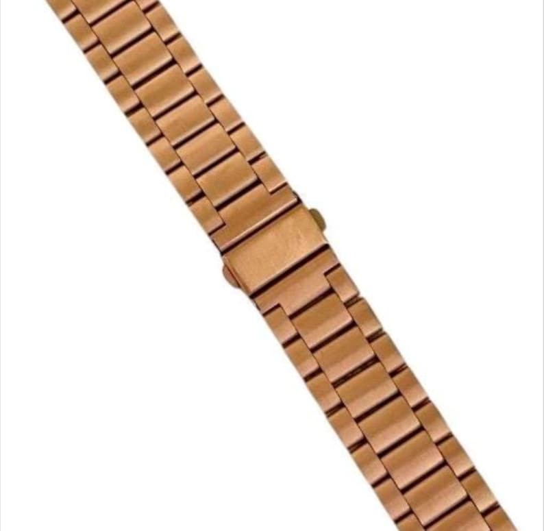 Stainless Steel 3 Link Watchband For Fitbit Versa Watch: Silver, Gold, Black, Rose Gold image 11