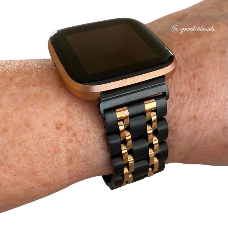 Stainless Steel 20MM Watchband Compatible with Fitbit Versa Watch : Color Options image 2