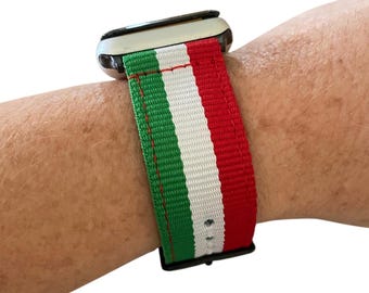 Striped Nylon Watchband For Apple Watch / Sport Team Colors