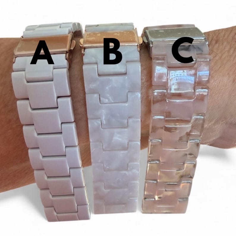 Resin 20MM Watchband Compatible With Google Pixel / Clasp & Adapter Color Options image 2