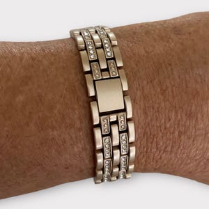 Rhinestone 20MM Watchband Compatible with Google Pixel Watch : Color Options Champagne Gold