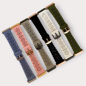 Diamond Lace Silicone 22MM Watchband Compatible with Fitbit Versa 1-2-3-Lite / Silver-Gold-Black-Rose Gold image 2