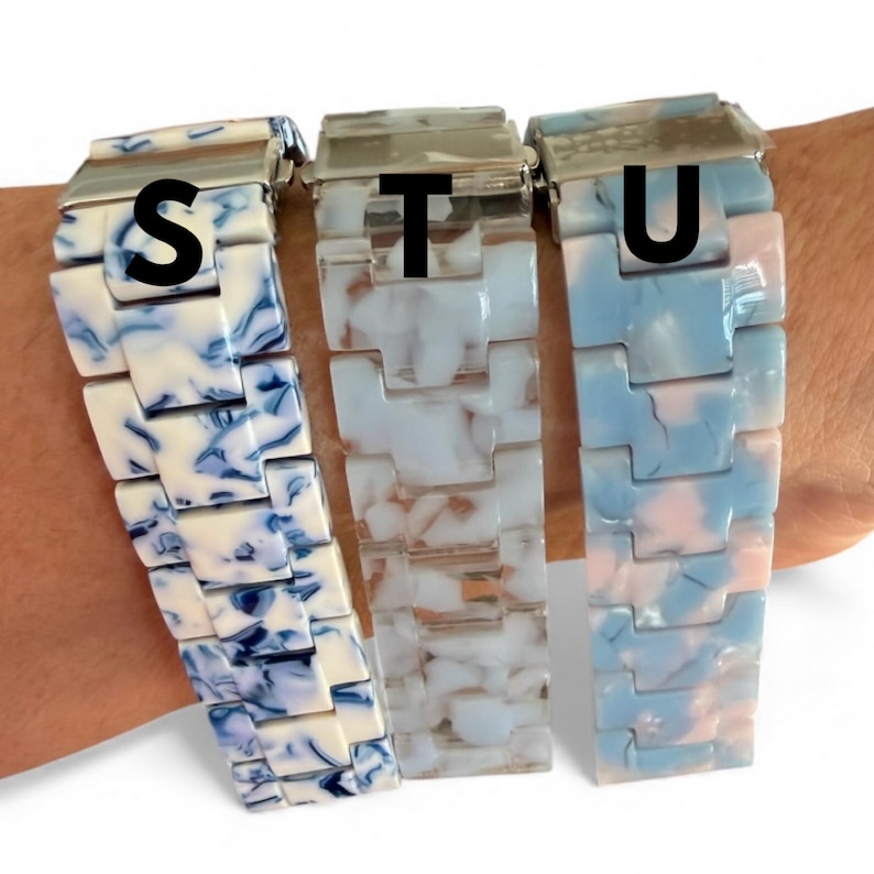 Resin 20MM Watchband Compatible With Google Pixel / Clasp & Adapter Color Options image 8