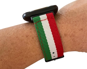 Striped Nylon 20MM Watchband Compatible with Fitbit Versa : Sport Team Colors