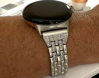 Rhinestone 20MM Watchband Compatible with Google Pixel Watch : Color Options