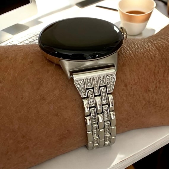 Rhinestone 20MM Watchband Compatible with Google Pixel Watch : Color Options