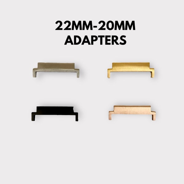 22MM-20MM and 20MM-20MM Adapters Silver, Gold, Black, Rose Gold-2 Adapters w/ Pins 22mm Bands to 20mm Apple-Fitbit-Pixel-Samsung Adapters