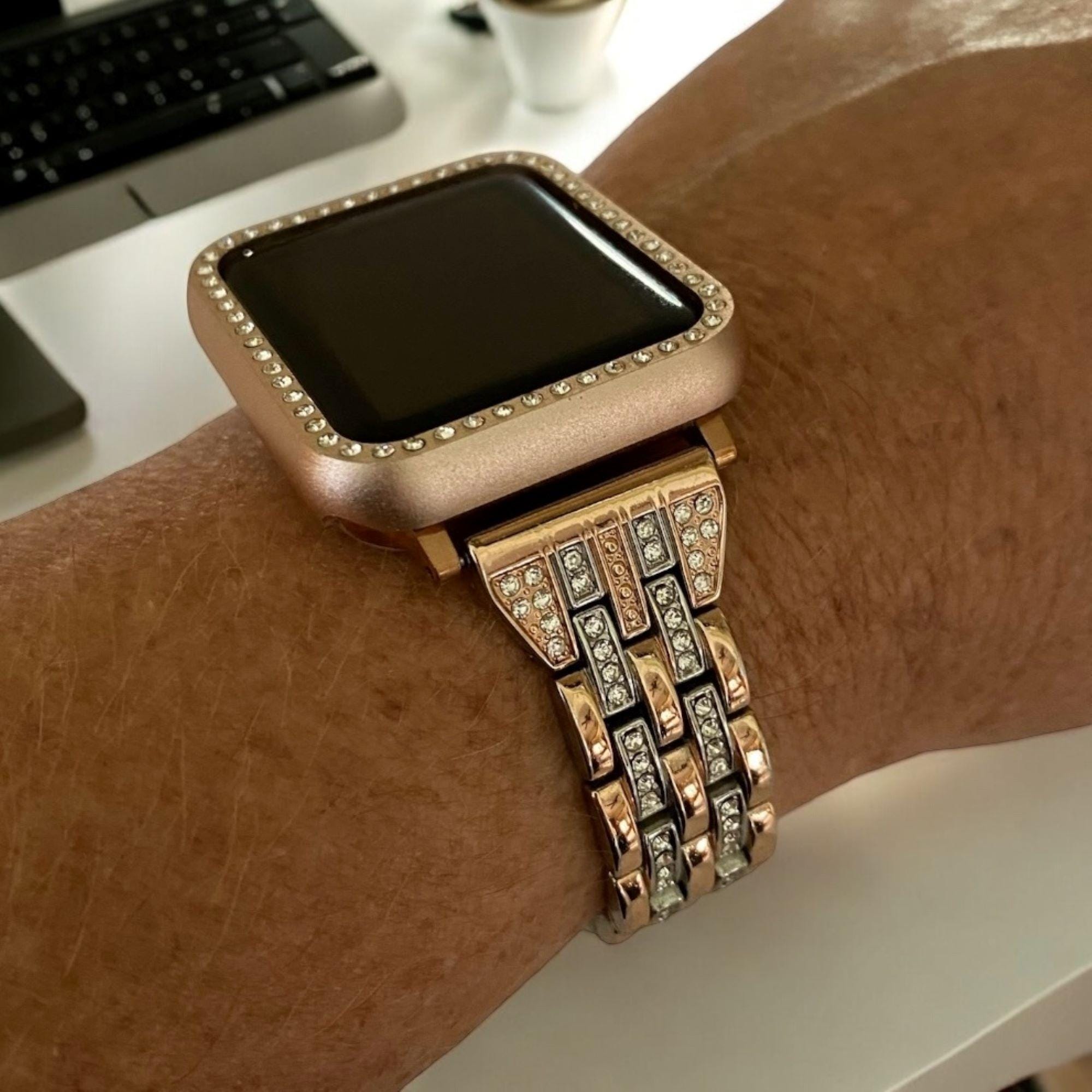 Rhinestone 20MM Watchband For Apple Watch / Silver-Gold-Black-Rose Gold-Champagne