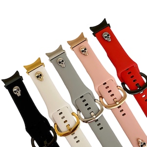 Samsung Galaxy Skull Charms Silicone 20MM Watch Band / Color Options