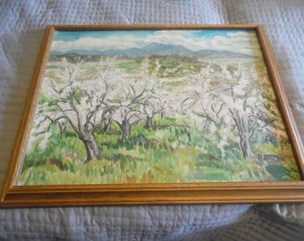 Vintage Framed Original Landscape Oil Painting Canvas.Bd- Geo Ballis 24 x 18