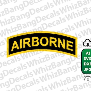 Airborne Tab SVG - Cricut, Silueta, Vinilo, Pegatina de coche