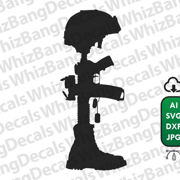 Battlefield Cross Digital Download | Patriot | Fallen | Brother | Sister | USA | svg | dxf | ai | jpg | Cut Files | Silhouette | Cricut