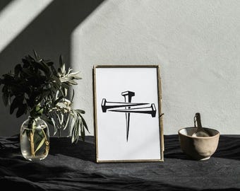 Three Nails Cross SVG | Christian Faith Cut File | Cricut Silhouette Laser Vinyl Digital Download