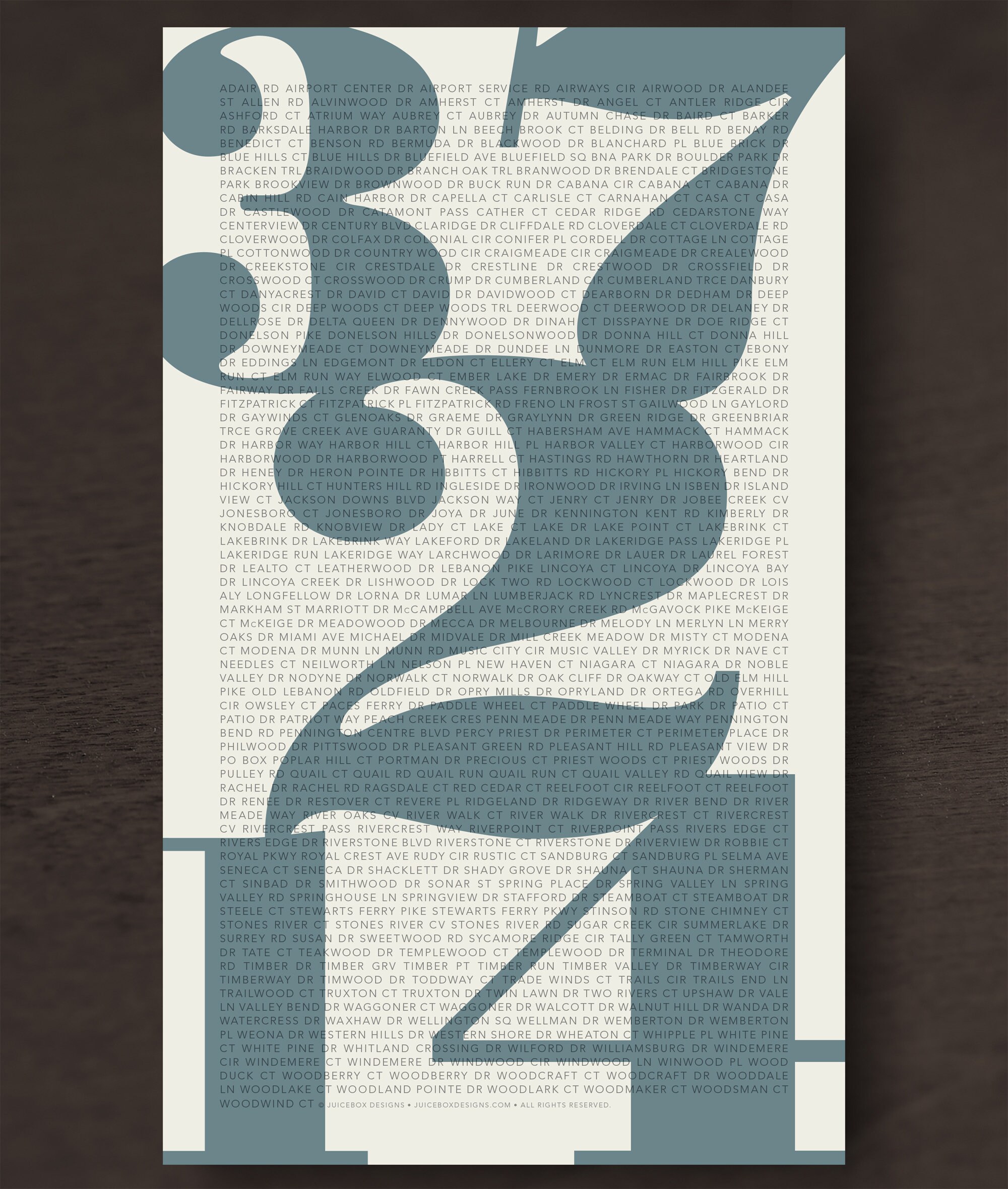 37214 Nashville Zip Code Print - Etsy
