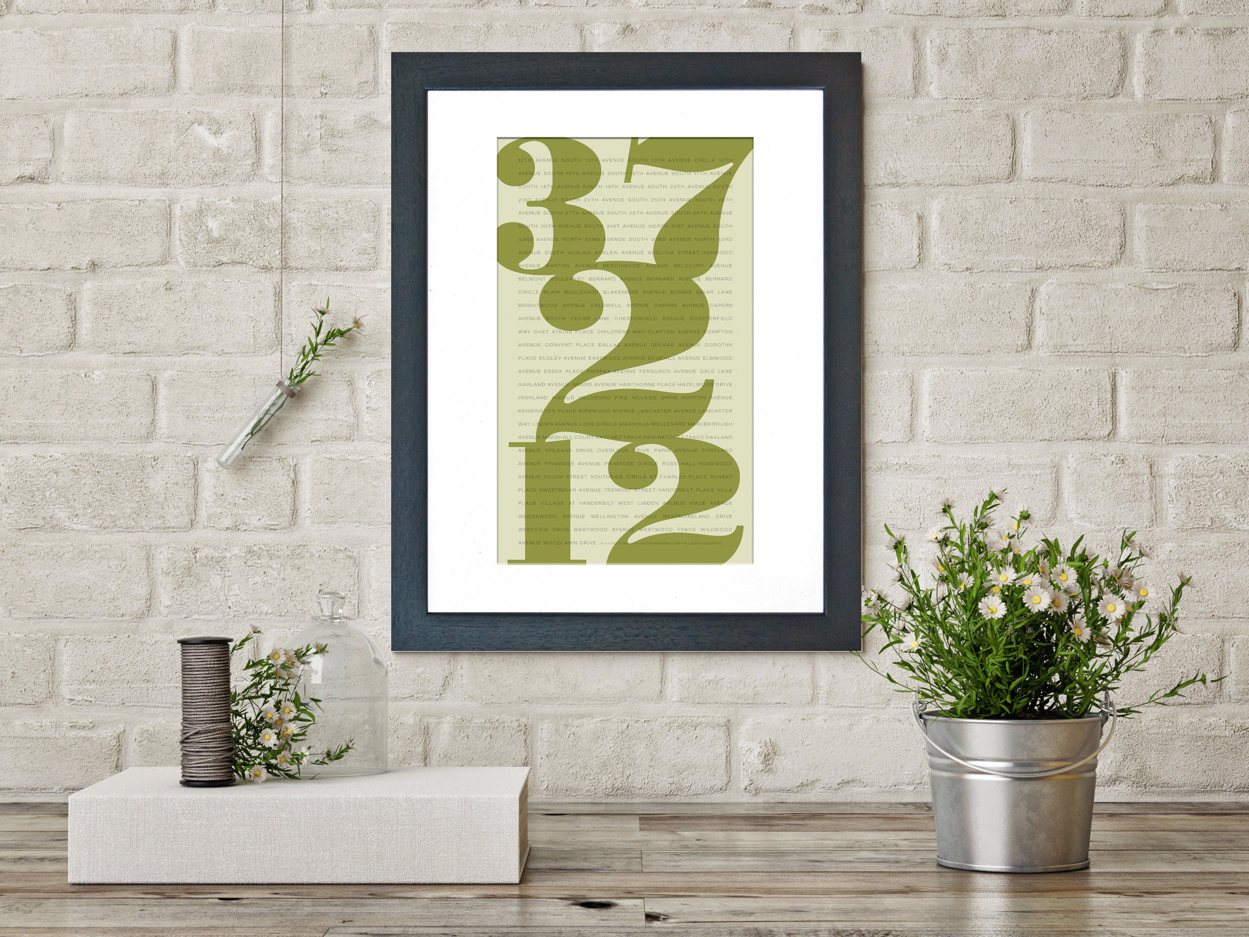 37212 Nashville TN Zip Code Print - Etsy