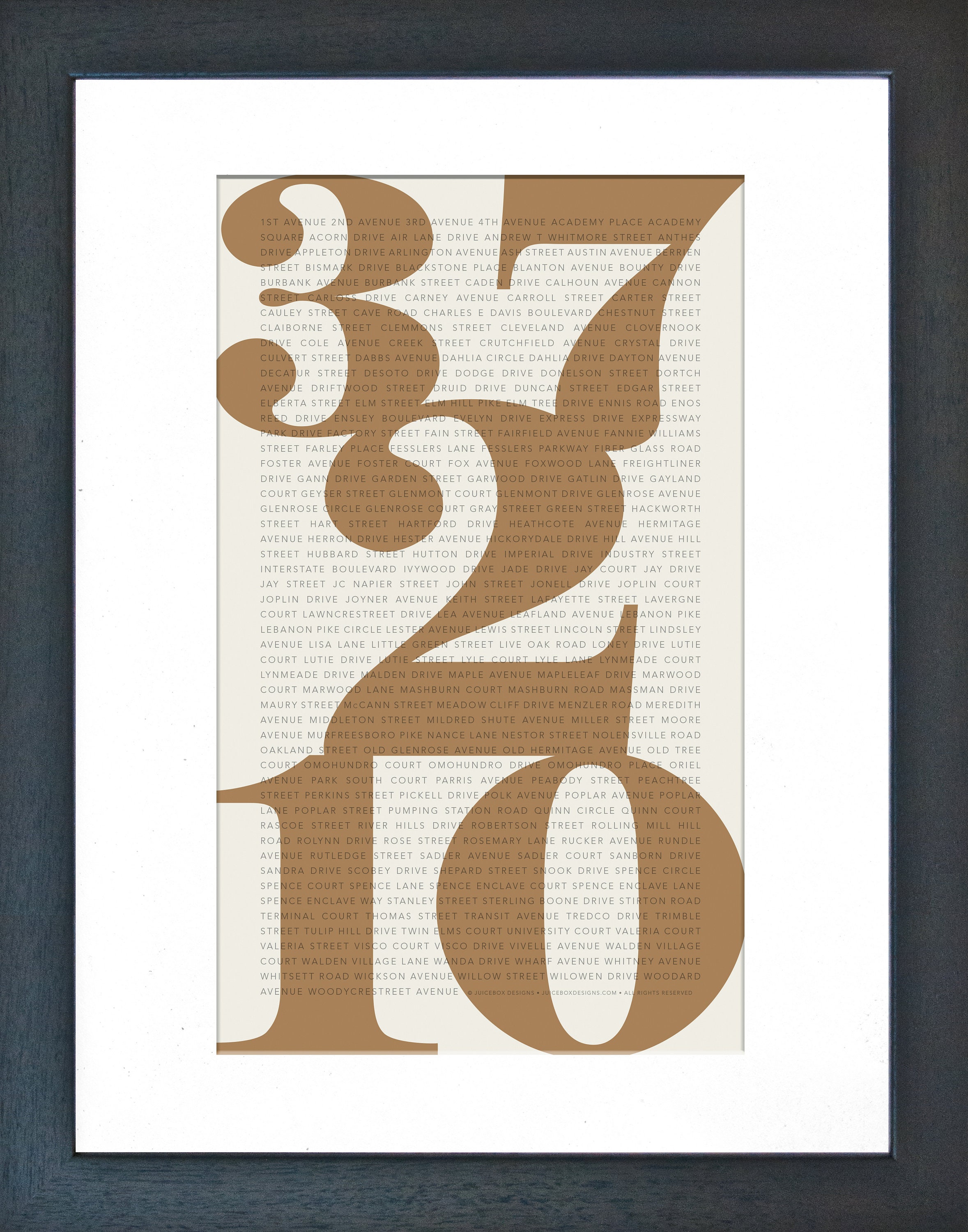 37210 Nashville TN Zip Code Print - Etsy