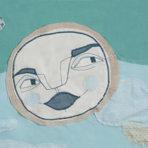Textile illustrated Morning Moon Print