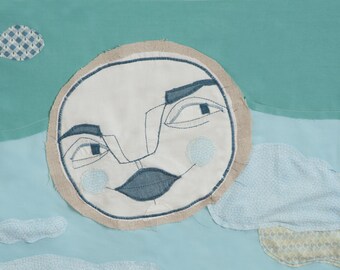 Textile illustrated Morning Moon Print