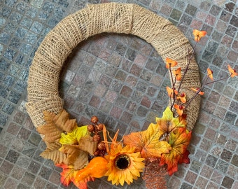 Burlap Fall Wreath