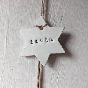 PERSONALISED FAMILY chain hanging ornament plaque, unique GIFT, home decor, rustic, shabby chic, family Christmas present. image 5