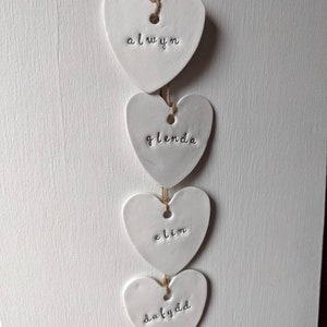 PERSONALISED FAMILY chain hanging ornament plaque, unique GIFT, home decor, rustic, shabby chic, family Christmas present. image 6