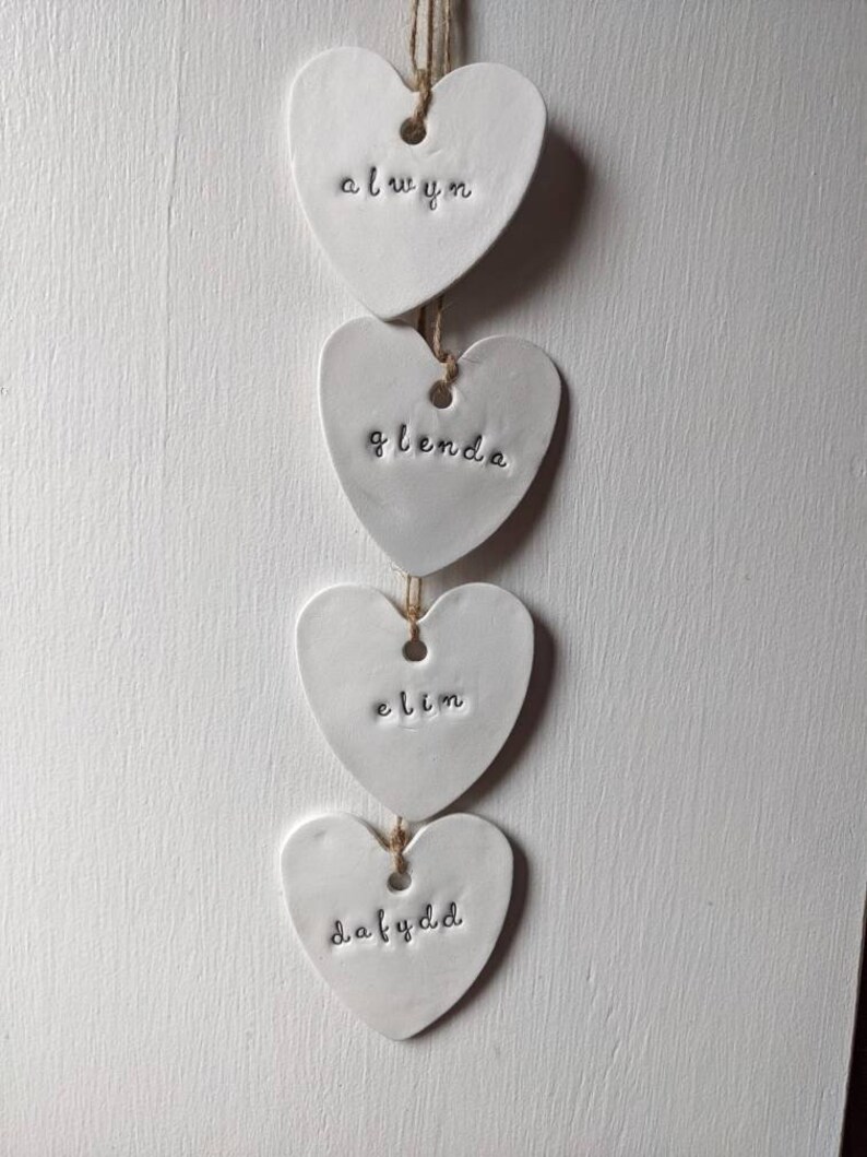 PERSONALISED FAMILY chain hanging ornament plaque, unique GIFT, home decor, rustic, shabby chic, family Christmas present. image 4