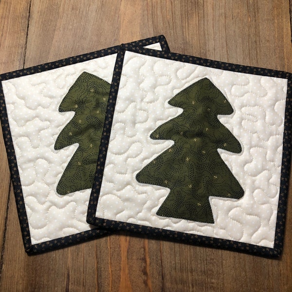 Quilted Pot Holders/Christmas Tree/Mini Quilt