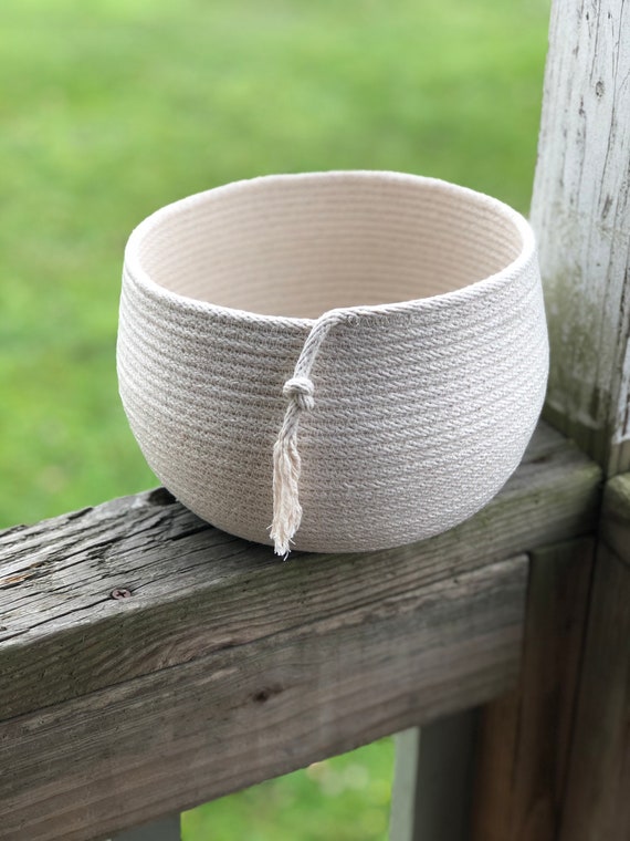 Rope Basket/Natural Clothesline Rope Bowl Etsy