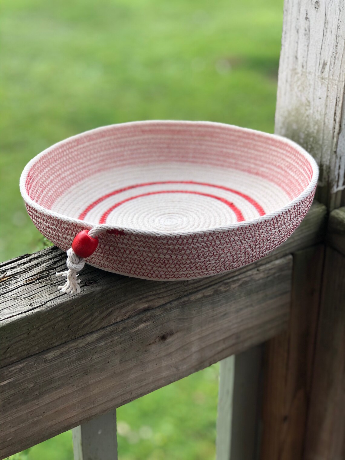 Clothesline Rope Bowl/red Accent Rope Bowl/rope Tray/christmas Etsy