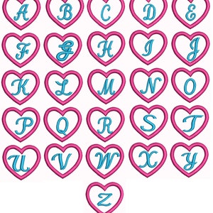 Monogrammed Heart Shoe Tags/Charms In The Hoop Machine Embroidery Design Download image 4