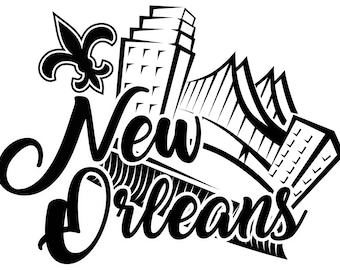 New Orleans (NOLA) Skyline Cutting Files (SVG & PNG)