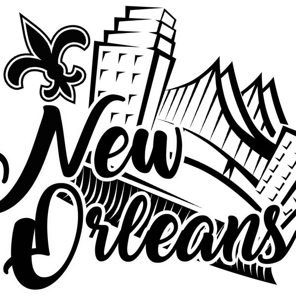 New Orleans (NOLA) Skyline Cutting Files (SVG & PNG)