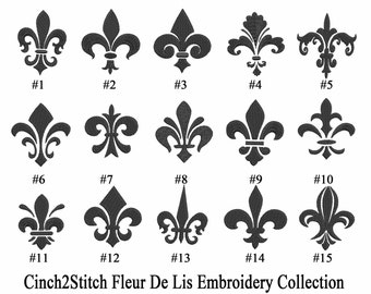 Fleur De Lis Collection -  Machine Embroidery Design Download (4&quot; x 4&quot; hoop)