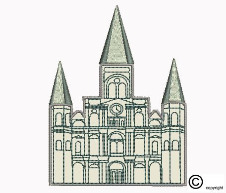 St. Louis Cathedral (Castle) Machine Embroidery Design Download