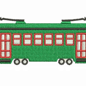 New Orleans Streetcar Machine Embroidery Design Download (3.5&quot; wide)