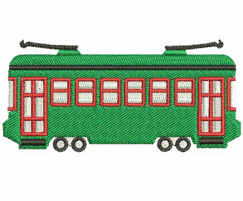 New Orleans Streetcar Machine Embroidery Design Download Etsy