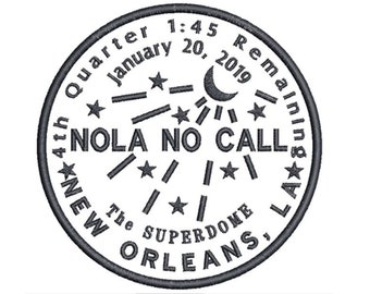 New Orleans Saints Superdome "NOLA No Call" Water Meter - Machine Embroidery Design Download (4"x4" Hoop or larger)