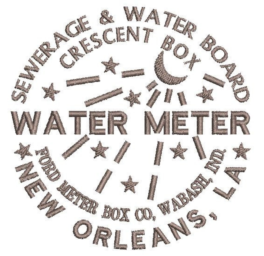 New Orleans Water Meter - Machine Embroidery Design Download (4" X 4 ...