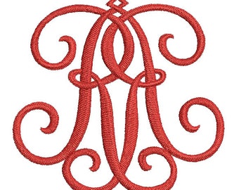 RR Double initial Monogram Machine Embroidery Design Download