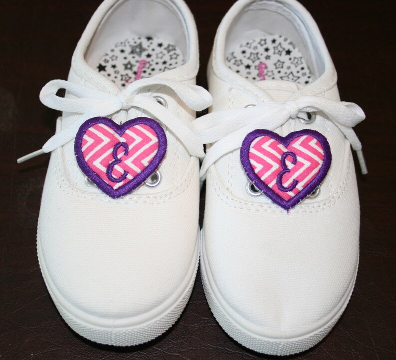 Monogrammed Heart Shoe Tags/Charms In The Hoop Machine Embroidery Design Download image 3