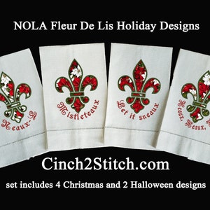 Fleur De Lis New Orleans Applique Machine Embroidery Design Download 5 x 7 hoop NOLA Holiday Gifts image 2