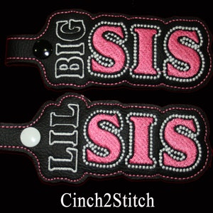 Greek Letter Sorority Snap Tabs / Key Fobs In The Hoop Machine Embroidery Design Download 5x7 Hoop image 2