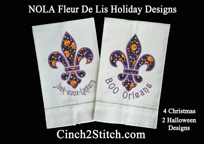 Fleur De Lis New Orleans Applique Machine Embroidery Design Download 5 x 7 hoop NOLA Holiday Gifts image 1