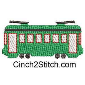 ニューオーリンズ ミニ ストリートカー 機械刺繍デザイン ダウンロード (幅 2.5 インチ)
