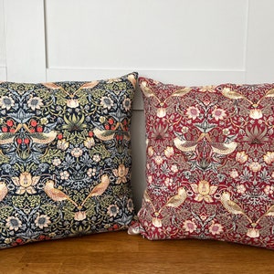 William Morris- Strawberry Thief/ Willow Bough/ Brother / Golden Lily/ Eyebright/  12” 14” 16” 18” 20" 22" 24" Cushion Covers / Reversible