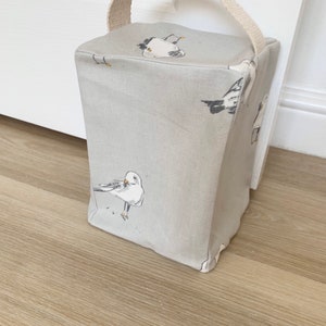 John Lewis Grey Seagulls Fabric Door Stop / Handmade/ Door Weight / Book End / Shabby Chic / Choice of colours/Gifts (UNFILLED)